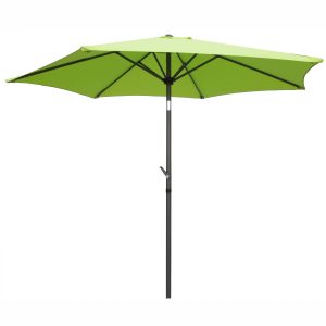 St. Kitts Aluminum Tilt and Crank 8-foot Outdoor Umbrella - Dark Grey/Light Green