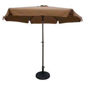 St. Kitts 9-foot Aluminum/ Polyester Fabric Patio Umbrella and Crank - Coffee/Chocolate
