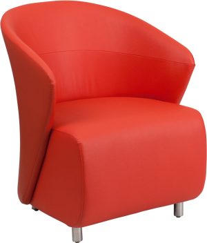 Red Leather Lounge Chair - ZB-6-GG