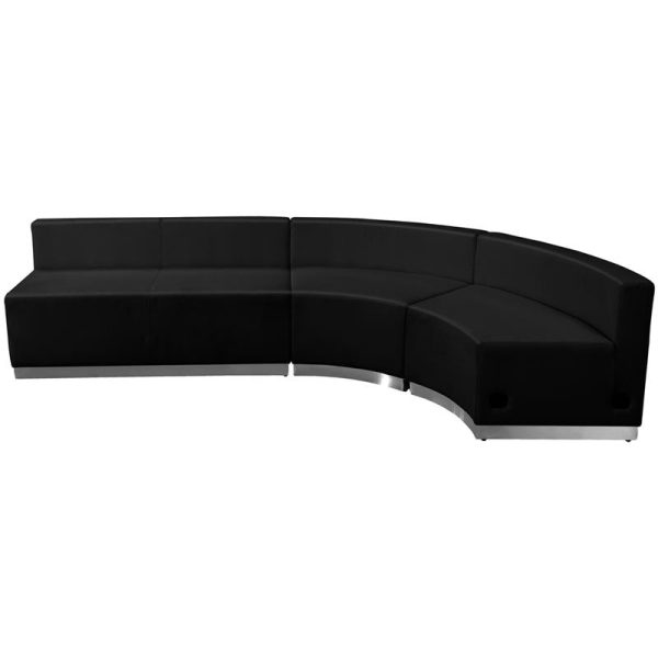 HERCULES Alon Series Black Leather Reception Configuration, 3 Pieces - ZB-803-750-SET-BK-GG