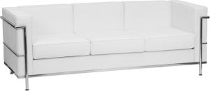 HERCULES Regal Series Contemporary White Leather Sofa with Encasing Frame - ZB-REGAL-810-3-SOFA-WH-GG