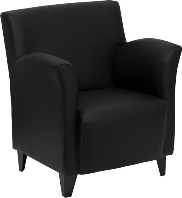 HERCULES Roman Series Black Leather Lounge Chair - ZB-ROMAN-BLACK-GG
