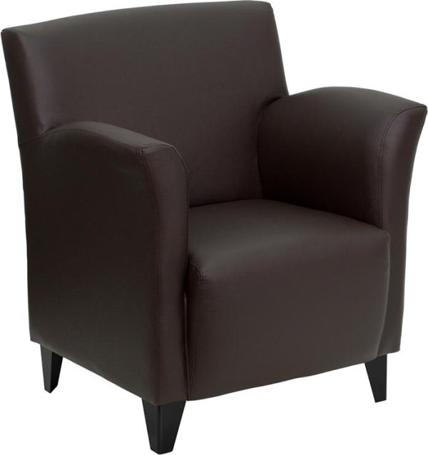 HERCULES Roman Series Brown Leather Lounge Chair - ZB-ROMAN-BROWN-GG