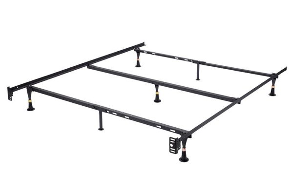 Pilaster Designs - Heavy Duty 7-Leg Adjustable Metal Queen, Full, Full XL, Twin, Twin XL, Bed Frame With Center Support & Glides Only