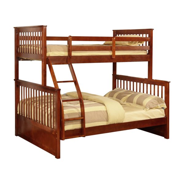 Pilaster Designs - Walnut Finish Wood Twin Over Full Size Convertible Bunk Bed